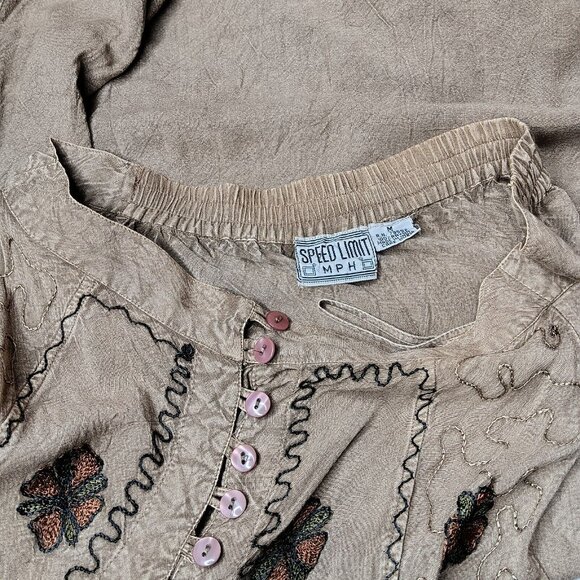 Speed Limit Medium Skirt And Shirt Outfit 2 Peice Set Hippie Embroiderd Indian - Picture 11 of 13